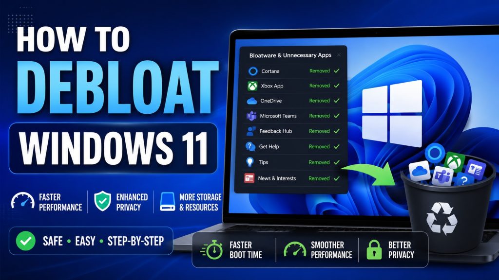 Debloat Windows 11 Safely step-by-step beginner guide