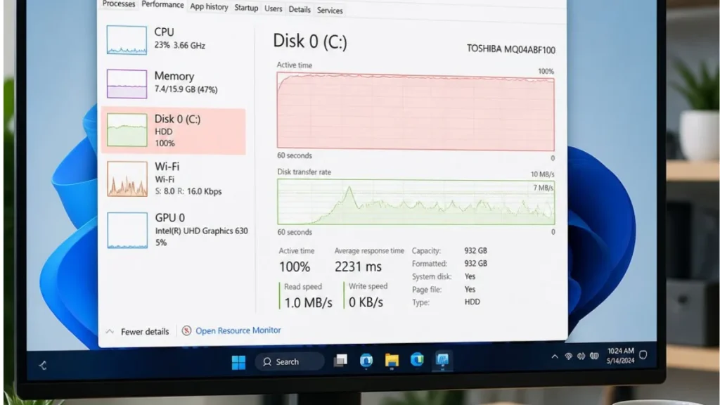 fix 100% disk usage in Windows 11